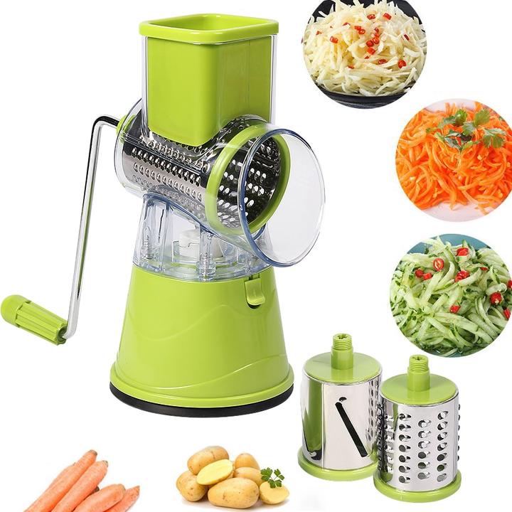 1 Set Multi-functional Hand-cranked Vegetable Cutter, Kitchen Manual Slicer,  Potato Slicer, Rotating Drum Type Vegetable Slicer